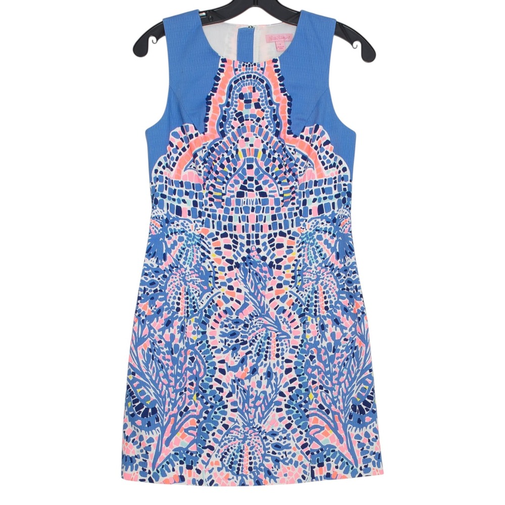 Lilly Pulitzer Mila Shift Dress Tic Tac Tile Resort Preppy Vacation Coastal 0